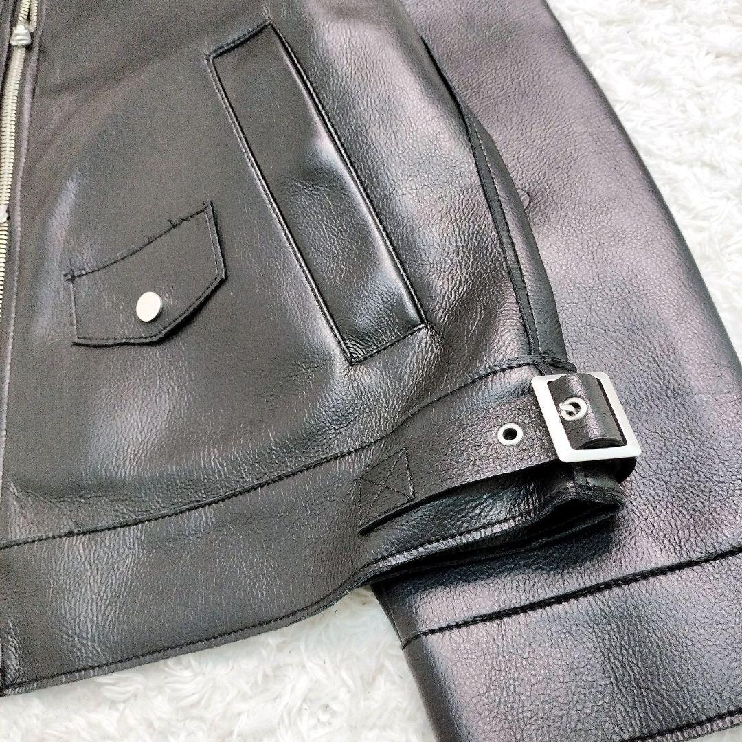 ZARA　ザラ　レザージャケット　大きいサイズ　ジップ　ライダース　短丈