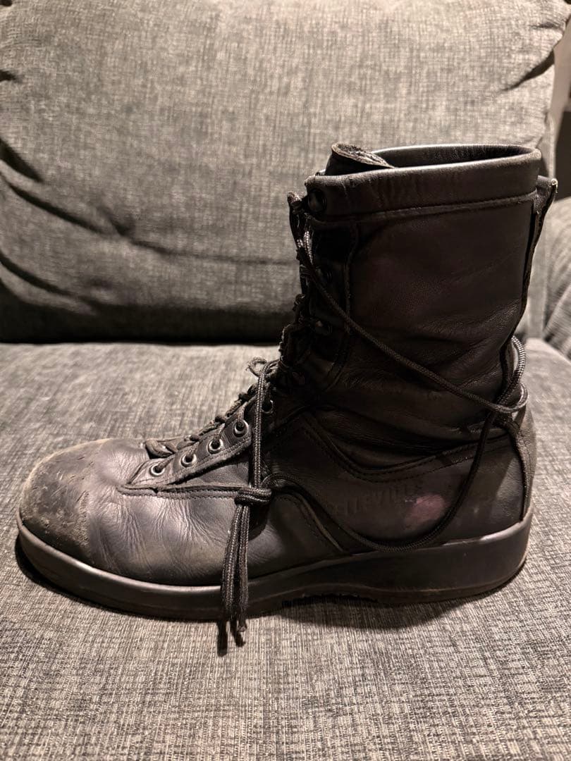 黒 レザー ハイカット ミリタリーブーツ