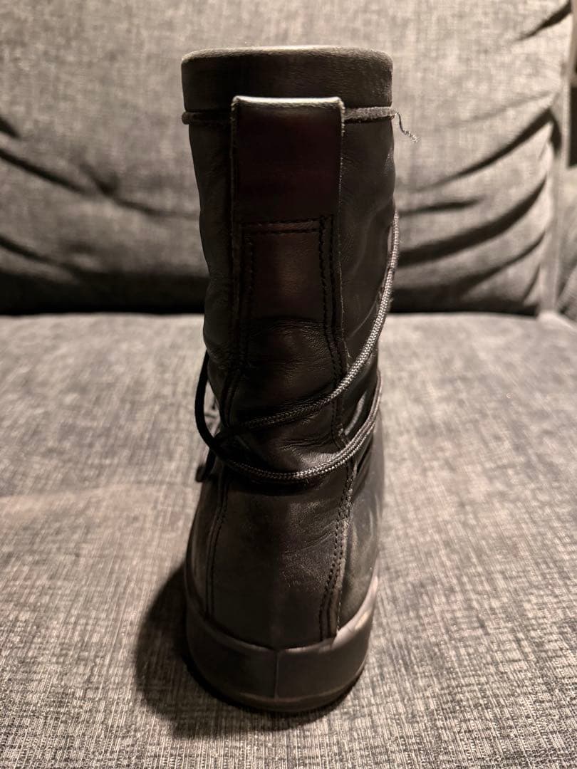 黒 レザー ハイカット ミリタリーブーツ