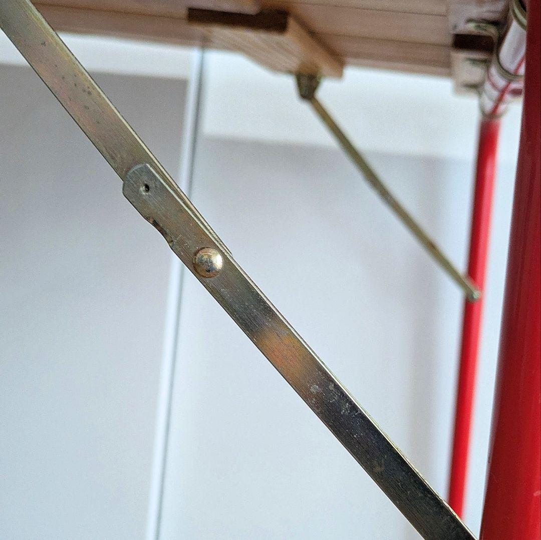 カステルメルリーノ　CASTELMERLINO 折りたたみ木製テーブル 赤脚