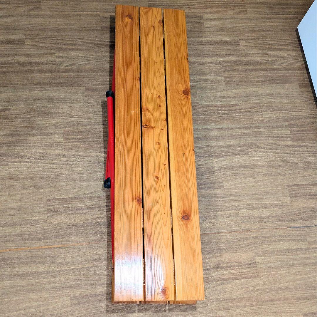 カステルメルリーノ　CASTELMERLINO 折りたたみ木製テーブル 赤脚