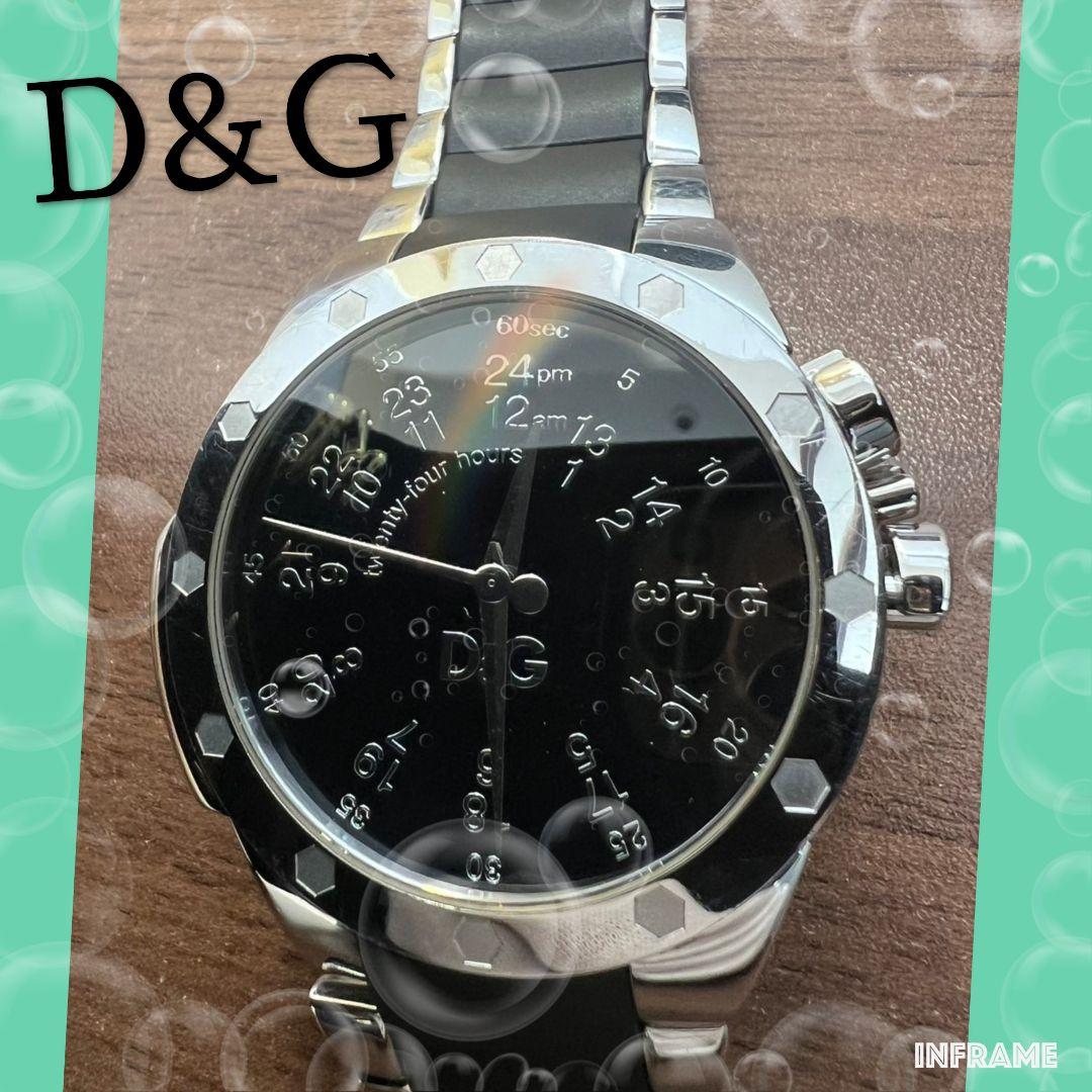 G*n様 D&G　ドルチェ&ガッバーナ　ブラック　アナログ腕時計　24時間表示