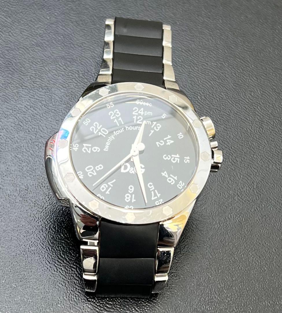 G*n様 D&G　ドルチェ&ガッバーナ　ブラック　アナログ腕時計　24時間表示
