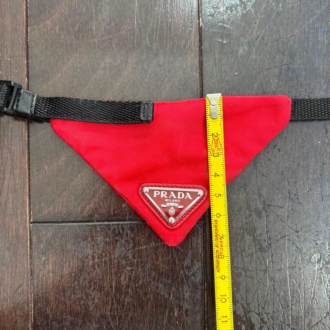 PRADA ナイロン製犬用猫用首輪 赤