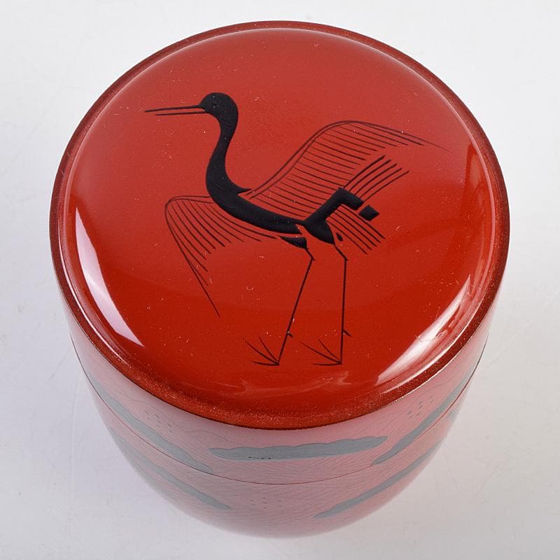 茶道具　山中塗　道場宗廣作　玄々斎好　曙棗　共箱　M　R9226