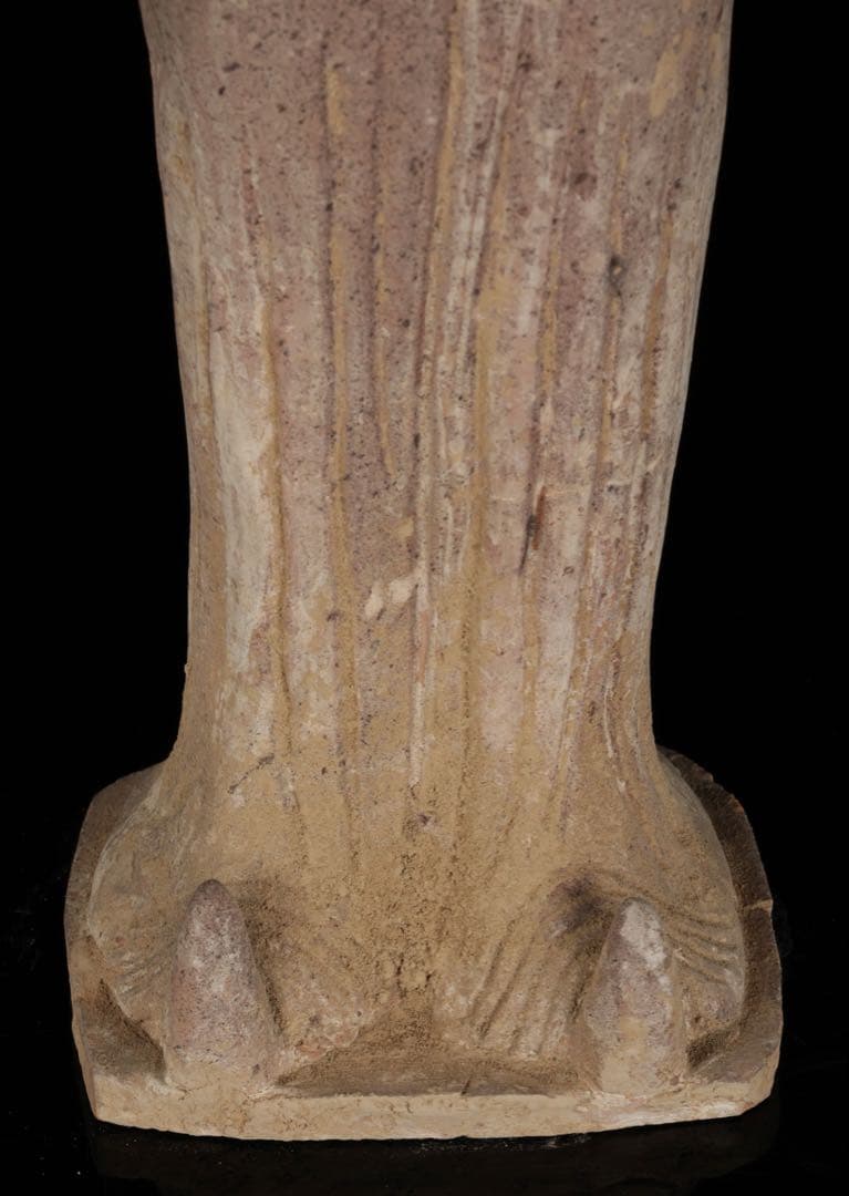 【中国古玩】加彩 婦女俑婦人 俑置物 高さ57㎝ 彩色残存 唐物 古美術 骨董品