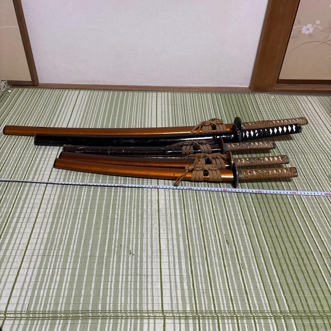模造刀　模擬刀　武士　侍　伝統工芸　剣　鞘竹　小太刀　鞘　鍔　大衆演劇　５本