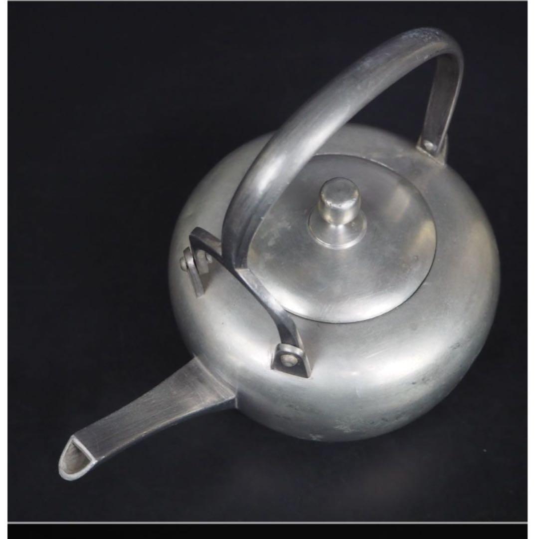 送料無料　明治時代　『錫萬』造　錫製銚子　酒器　①