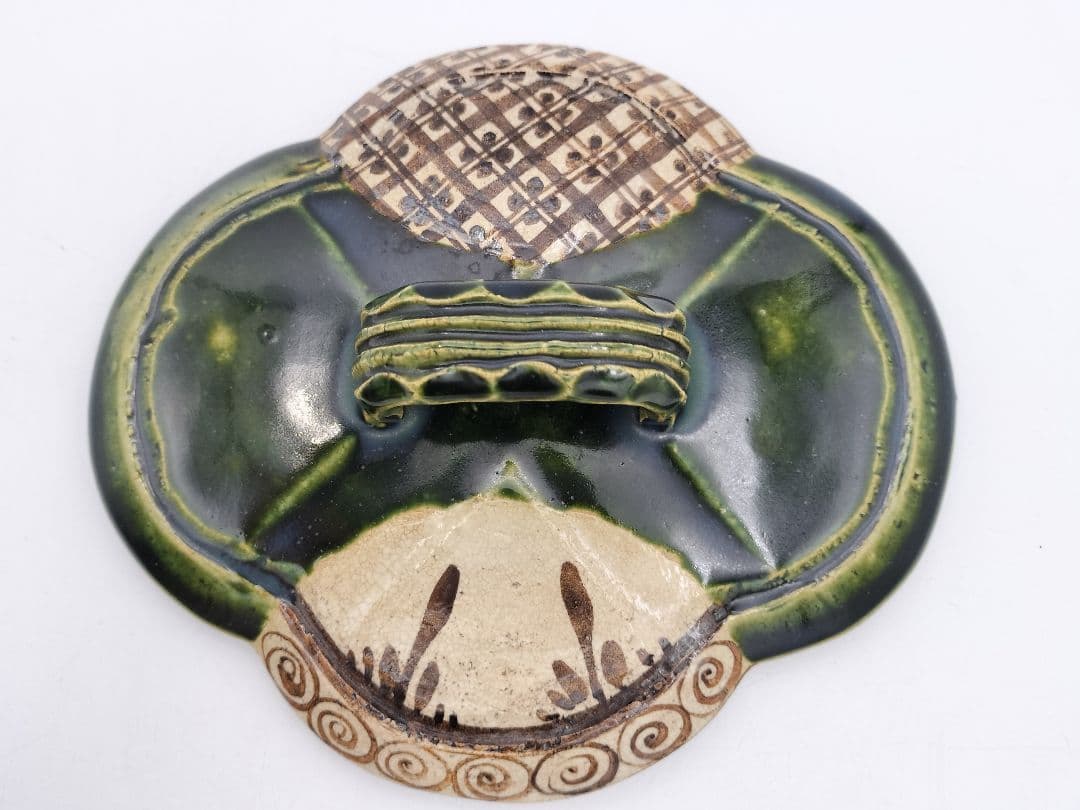 b104 食篭 織部 松本鉄山 木箱 茶道具 古物 喰籠　表千家