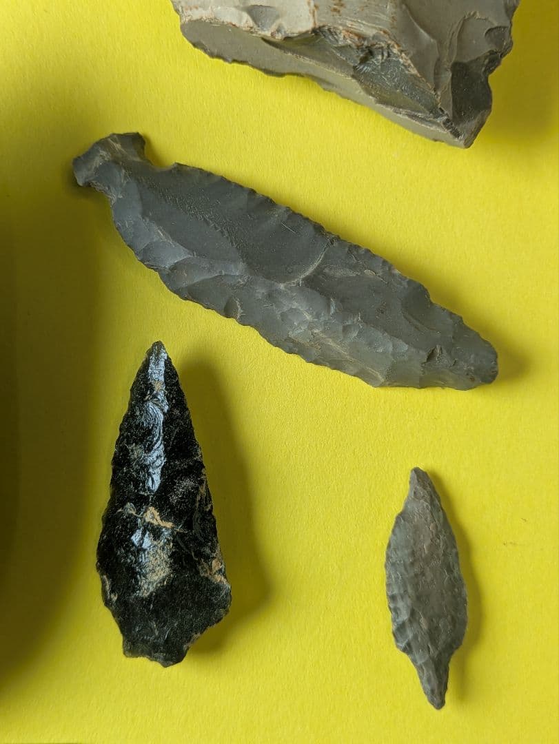 石器セット【出土品】石斧、石槍、石匙、石鏃 計 6点