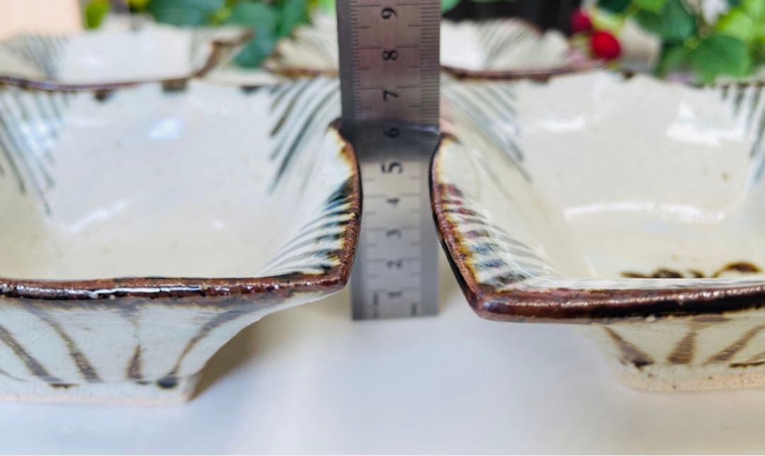 新品★未使用　安南木賊文　四方小鉢5客セット　お正月　作家物