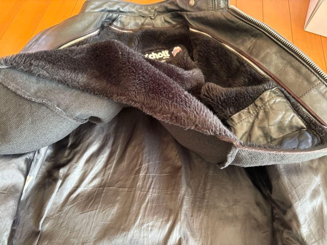 ショット schott レザージャケット ボアライナー付属 38 革　ライダース