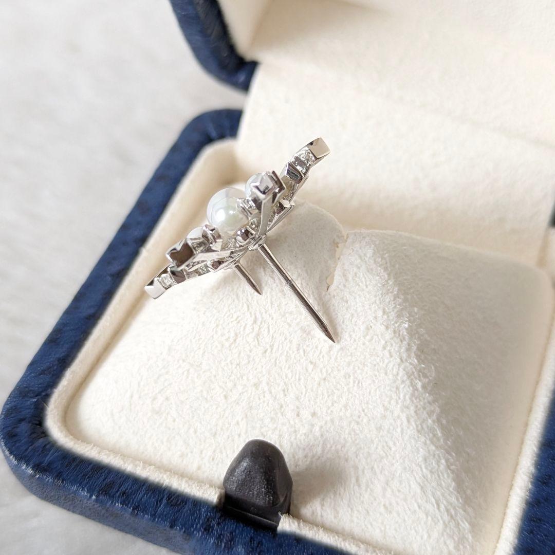✨ほぼ未使用✨MIKIMOTO パール7珠 ピンブローチ 雪の結晶