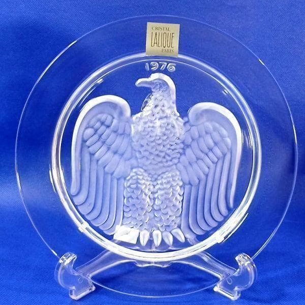 ラリック イーグル 鷲 イヤープレート クリスタルガラス 飾り皿 アンティーク