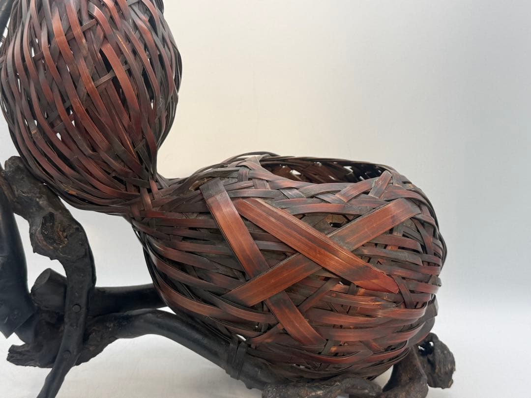 時代　竹製　瓢箪型花入　茶道具　送料込み260117