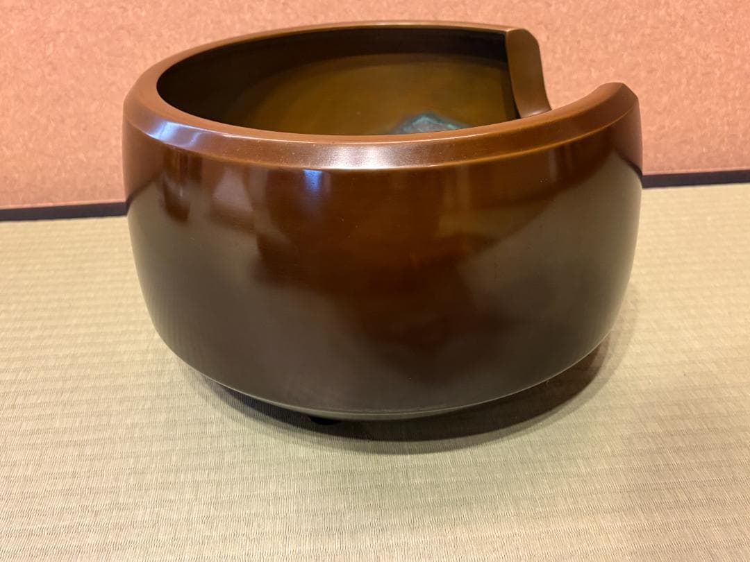 唐銅　面取風炉　藤井宗喜　茶道具