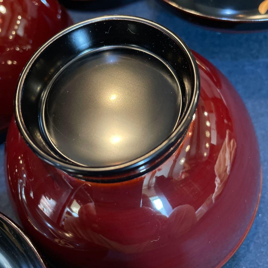 『堅牢で布着』の「木製 輪島塗 溜塗」【吸物椀】五客セットです。※吸物椀　漆器