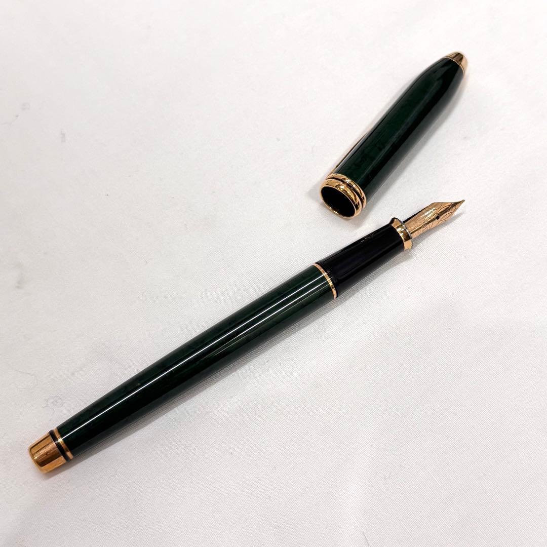 CROSS ペン先 14K 刻印 グリーンカラー クロス 万年筆 箱など全てあり