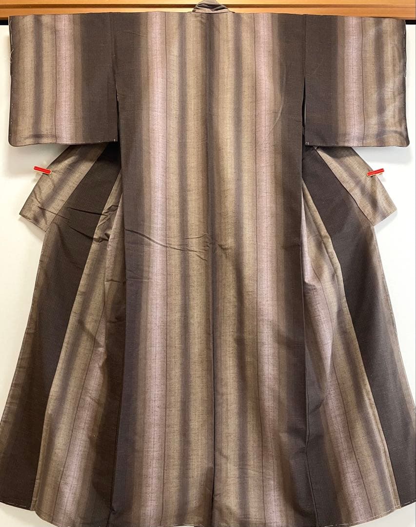 【しつけ付き未使用】彩縞紬 正絹 ◇秋冬におすすめカジュアルなお出かけに