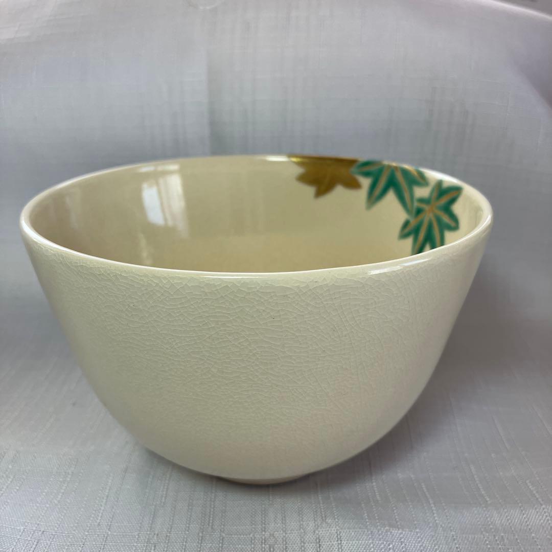 茶道具　通次阿山　色絵　青楓　茶碗