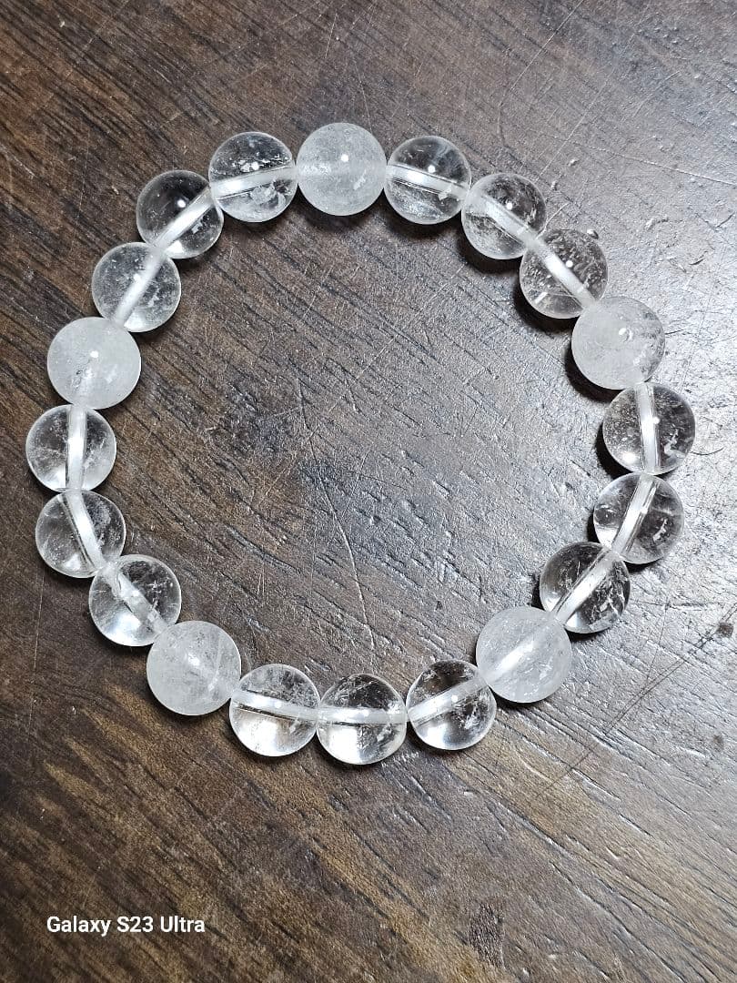 黒平産水晶１０mmと乙女鉱山産水晶１０mmのブレスレット