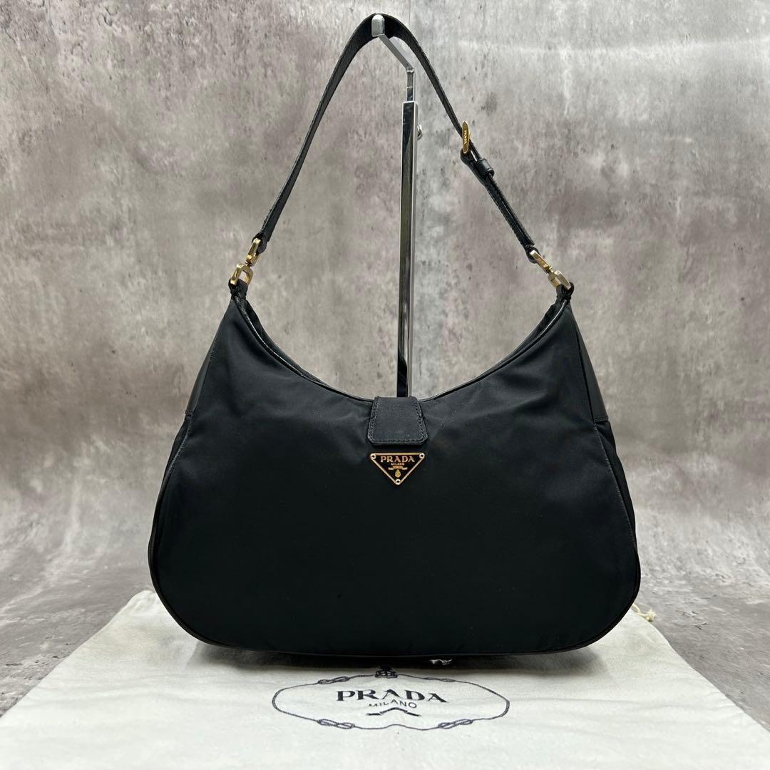 プラダ ワンショルダー 2way ハーフムーン ターンロック 三角ロゴ ネロ