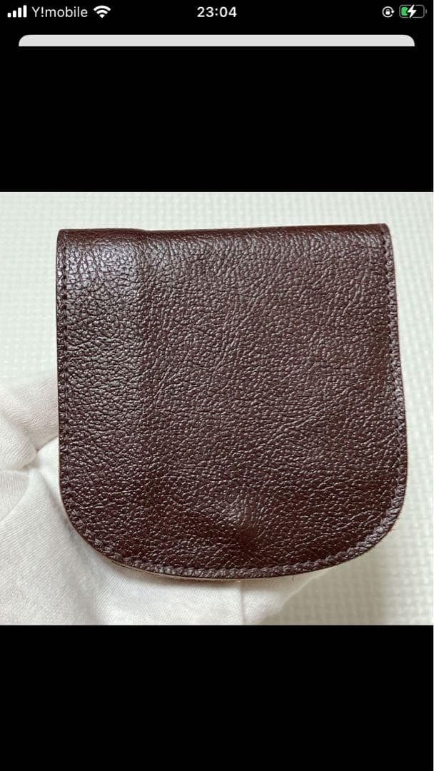 未使用　IL BISONTE レザー二つ折り財布　チョコ　濃茶　ミニウォレット