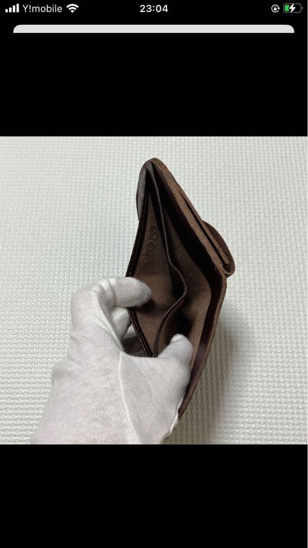 未使用　IL BISONTE レザー二つ折り財布　チョコ　濃茶　ミニウォレット