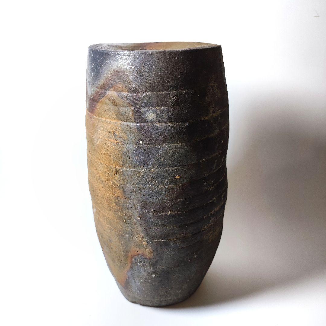 森陶岳　備前花生