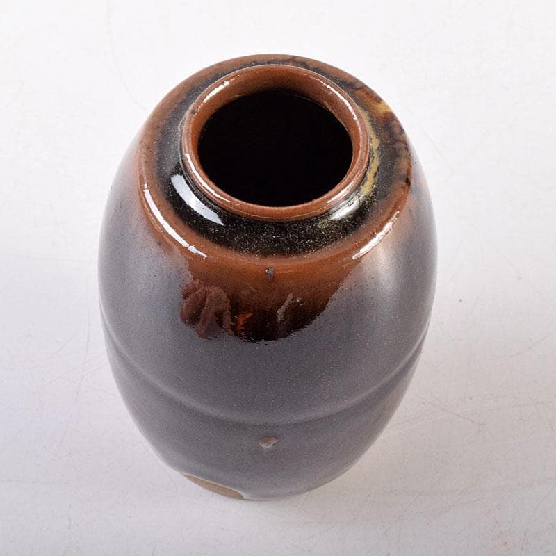 茶道具　膳所焼　陽炎園造　淡海ぜぜ　茶入　仕覆付　共箱　V　7959