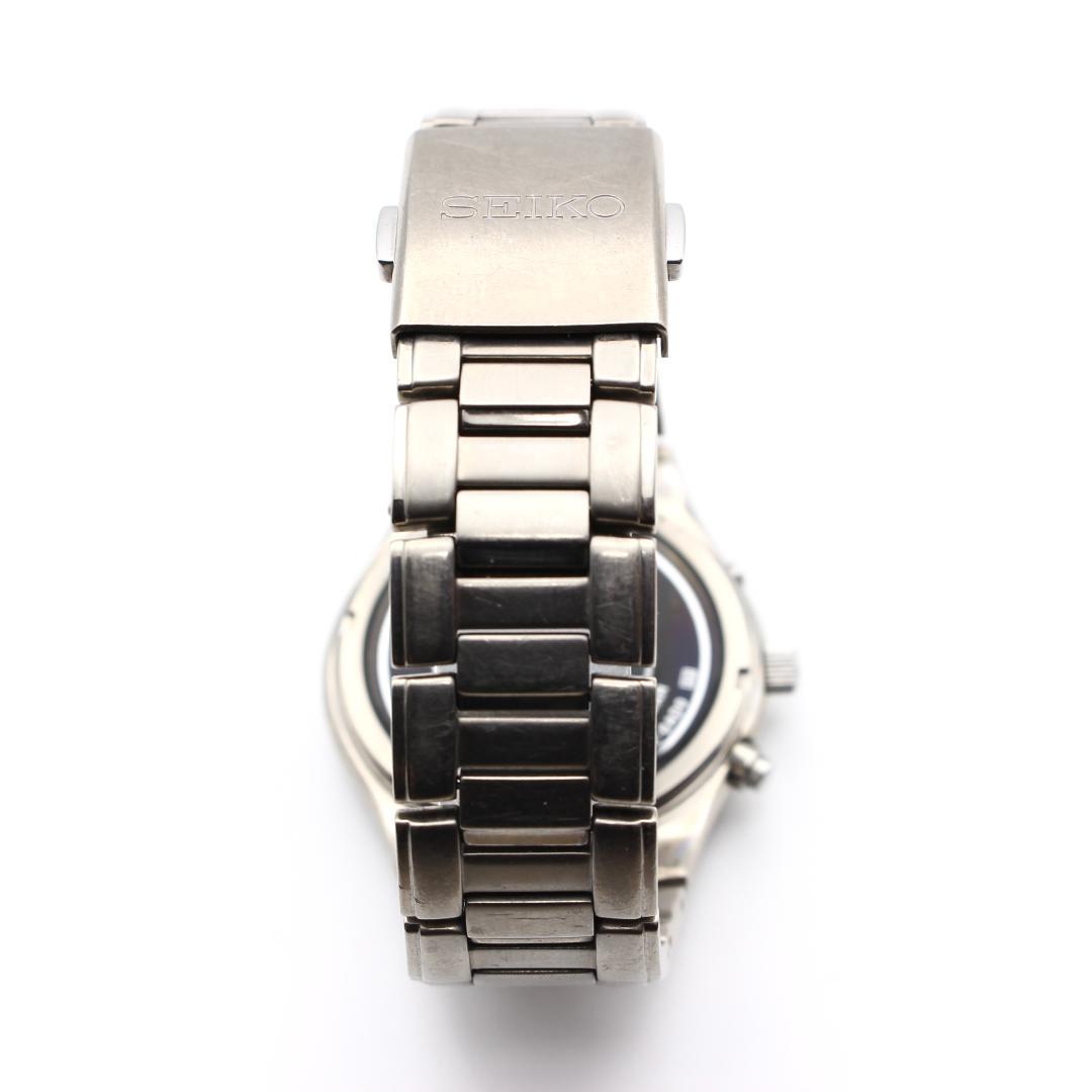 SEIKO 電波ソーラー チタン メンズ 腕時計 クォーツ デイト 廃盤 日本製