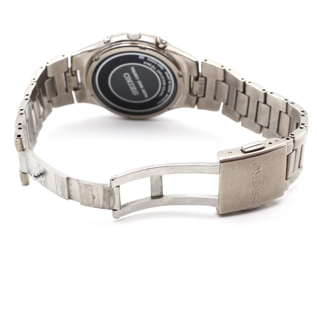 SEIKO 電波ソーラー チタン メンズ 腕時計 クォーツ デイト 廃盤 日本製