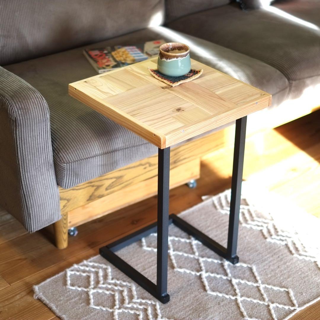 ★一点もの★ランダムな杉のサイドテーブル【ハンドメイド】