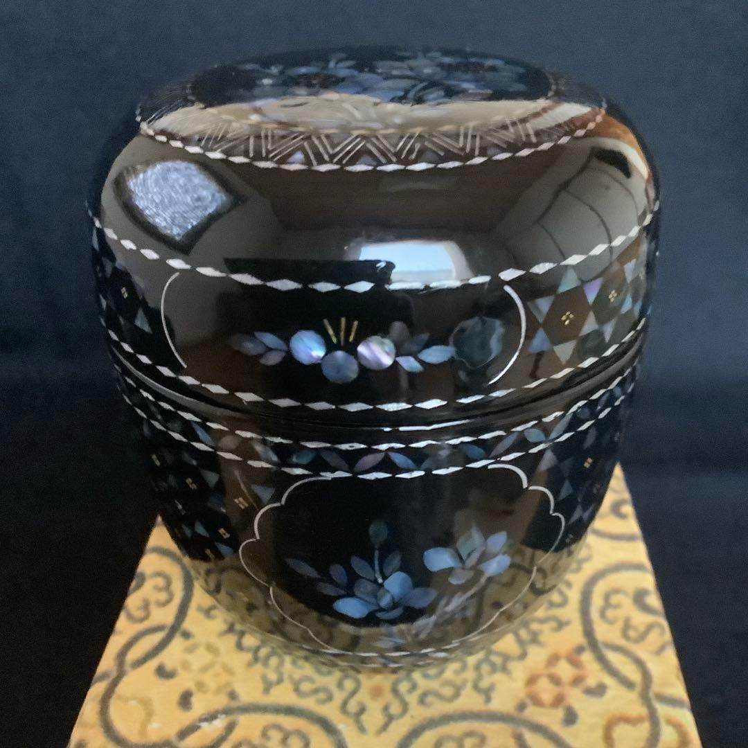 【茶道具】　棗　螺鈿細工　貝殻細工