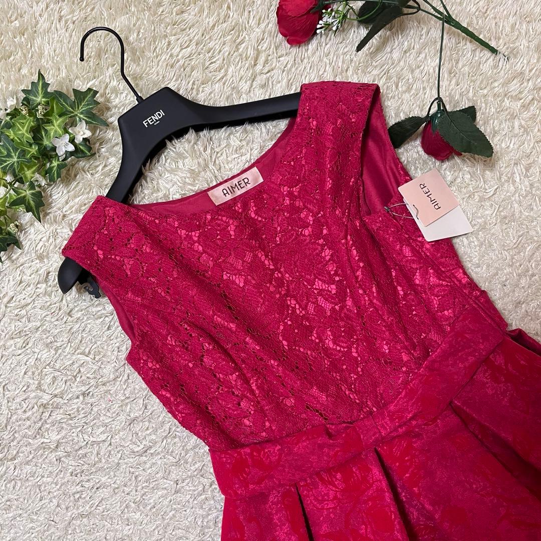 タグ付未使用品　エメ　AIMER パーティドレス　レース　ジャガード