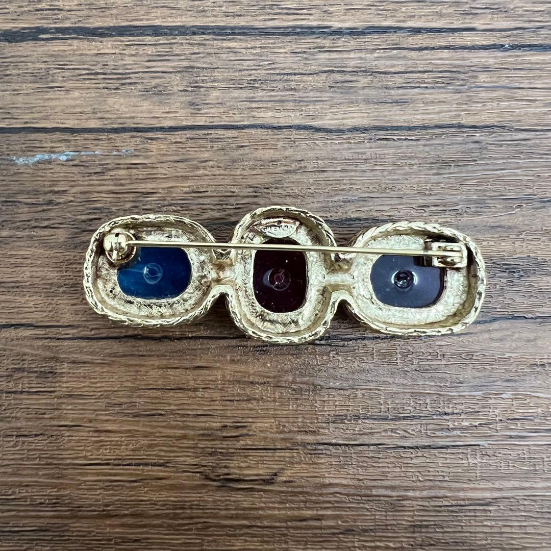 【Y】ジバンシー ブローチ ゴールド 色石 ヴィンテージ