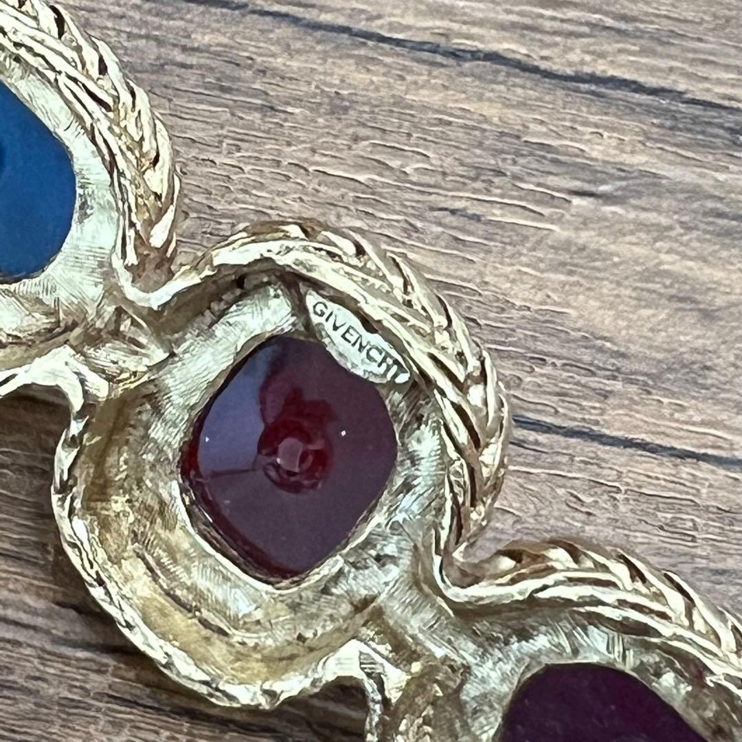 【Y】ジバンシー ブローチ ゴールド 色石 ヴィンテージ