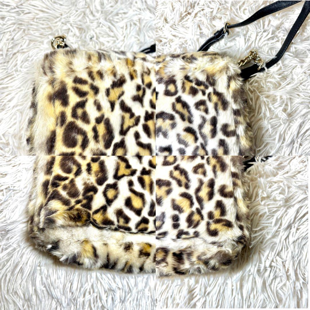 【ケイトスペードニューヨーク】ショルダーバッグ　レオパード　ネコ　ヒョウ　ファー