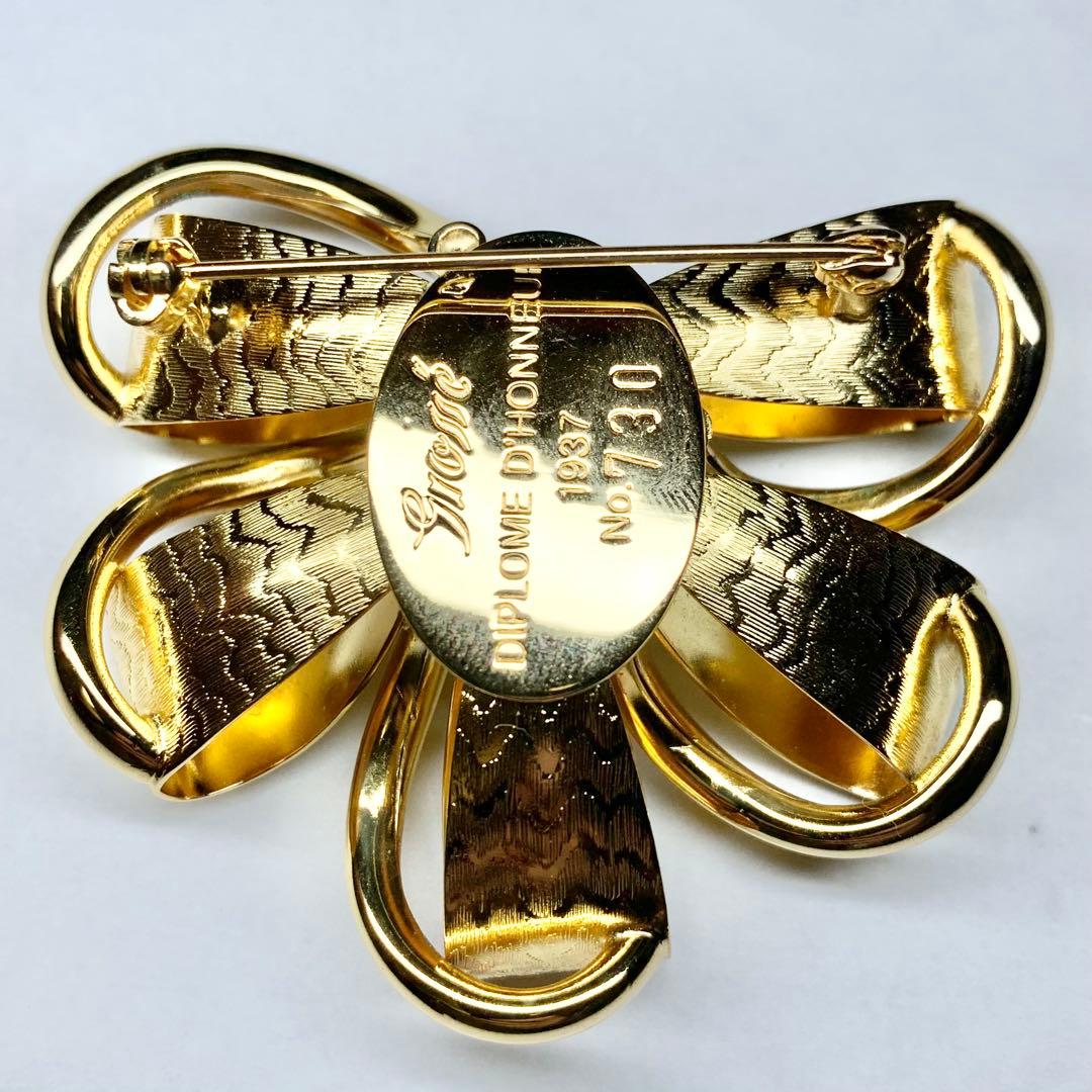 希少 Grosse DIPLOME D'HONNEUR ブローチ リボンフラワー