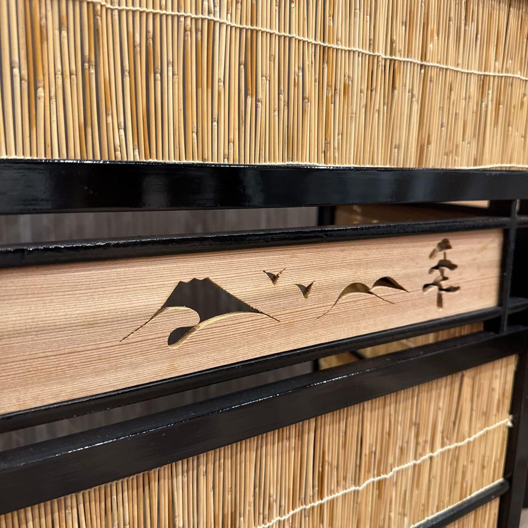 竹細工 衝立 4連 パーテーション 和モダン 間仕切り 昭和レトロ 古家具