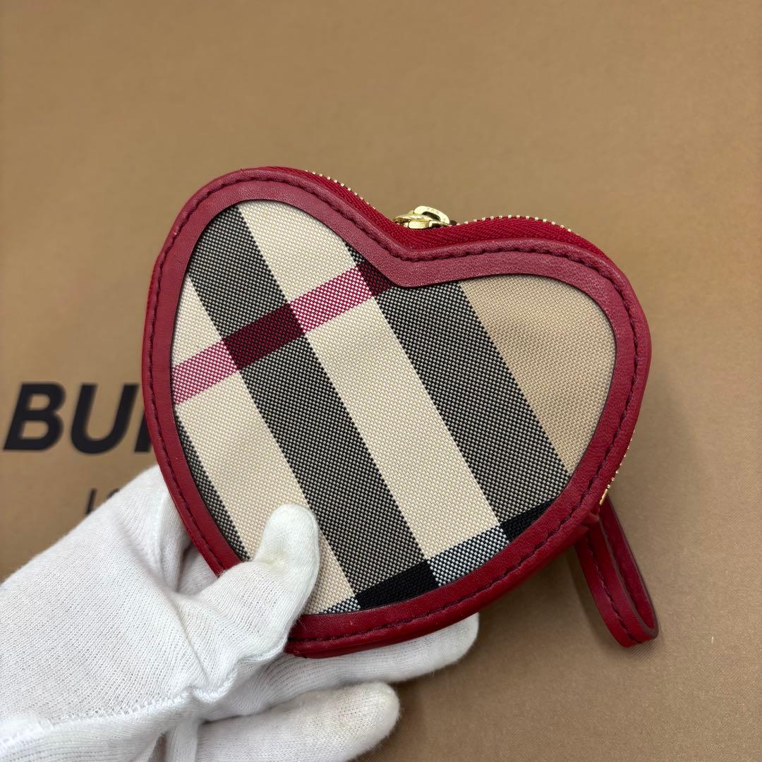 Burberry ケース　ハート　チャーム　レザー　ナイロン　ノバチェック