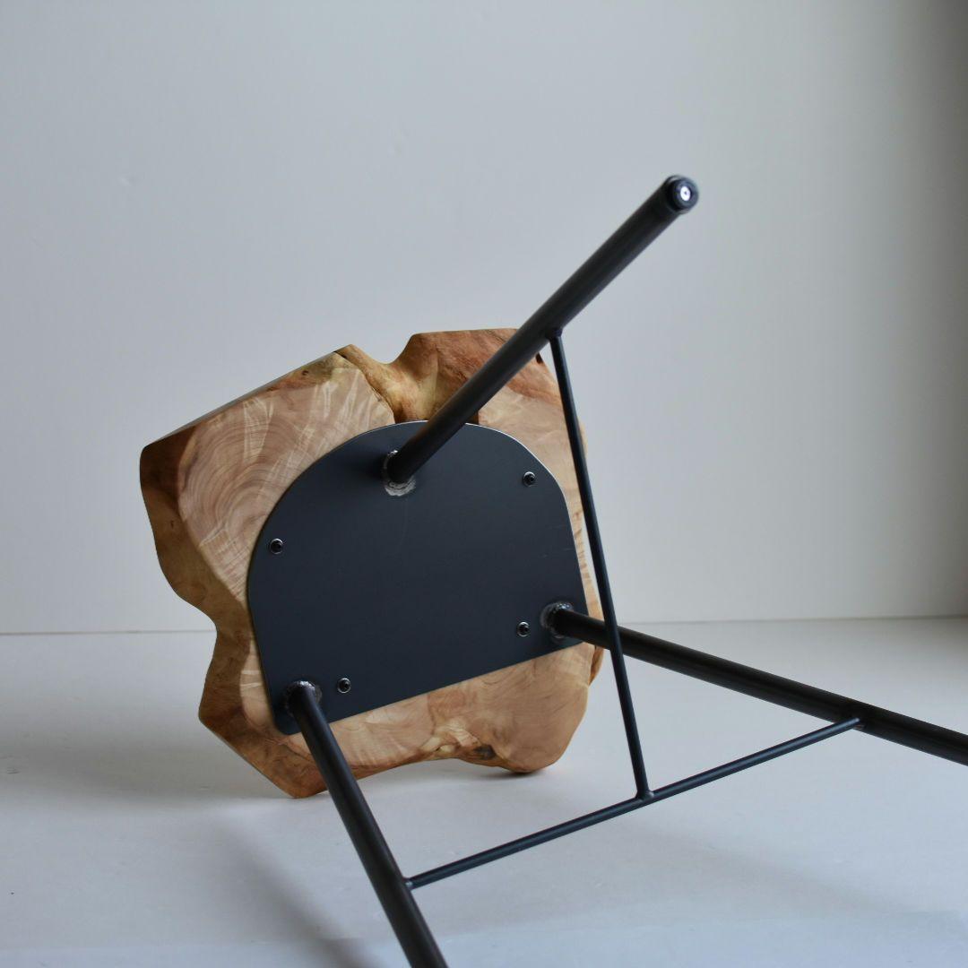 112 栃 ハンドメイド サイドテーブル スツール 花台 腰掛け 椅子 無垢材