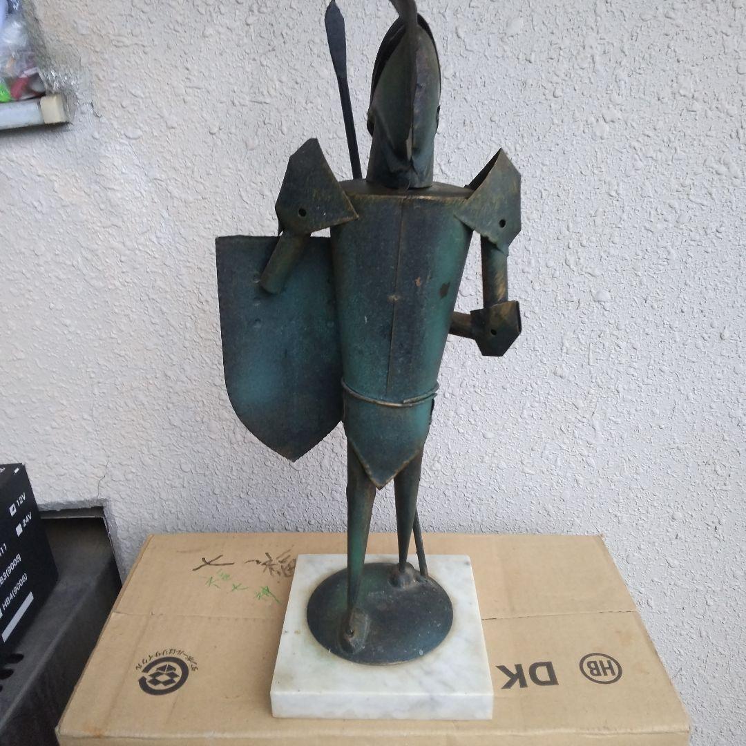 金属製 騎士像 大理石ベース 約30cm