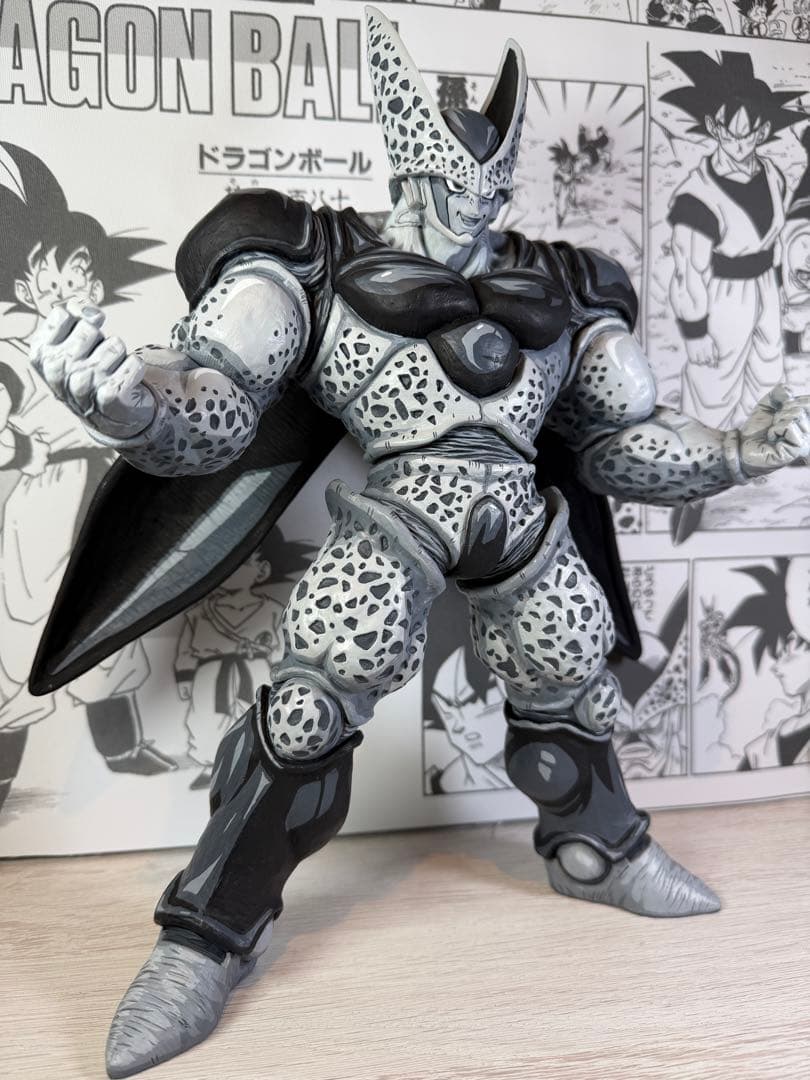 ドラゴンボール リペイント　セル　ラストワン賞 完全体 モノクロ色　二次元彩色