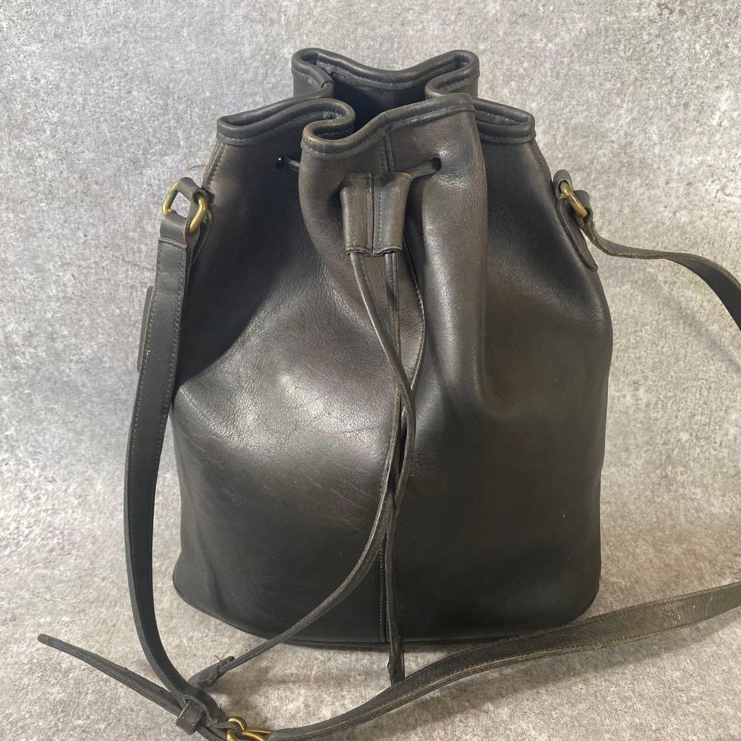 COACH コーチ オールドコーチ ショルダーバッグ 巾着 レザー ブラック