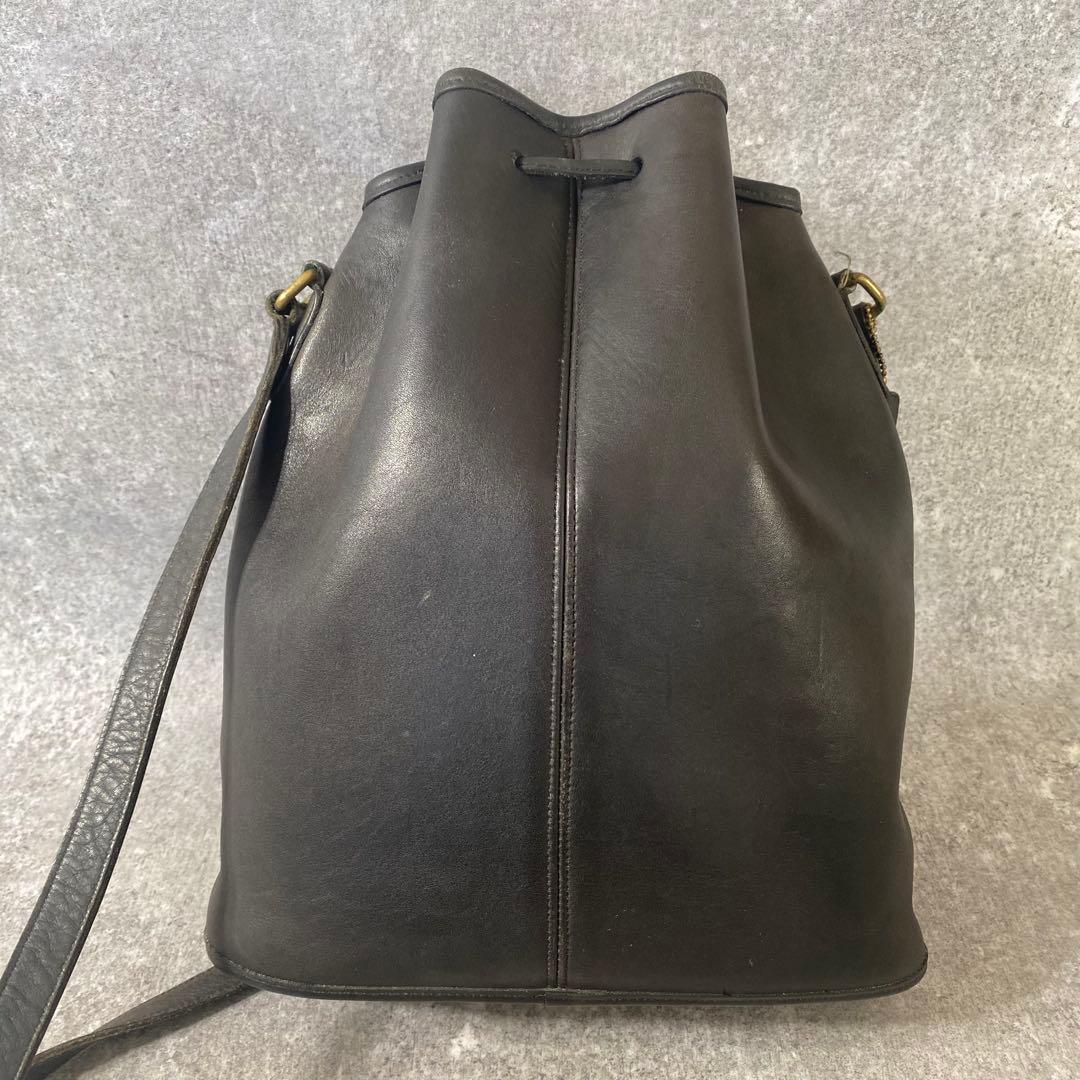 COACH コーチ オールドコーチ ショルダーバッグ 巾着 レザー ブラック