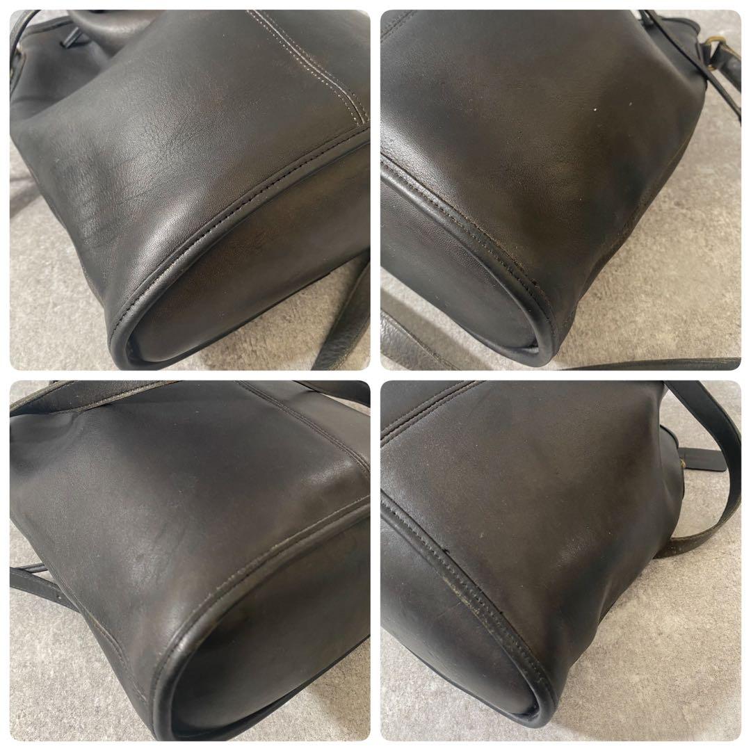 COACH コーチ オールドコーチ ショルダーバッグ 巾着 レザー ブラック