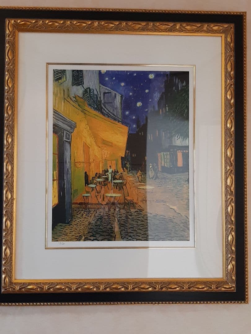 ゴッホ　シルクスクリーン　夜のカフェテラス