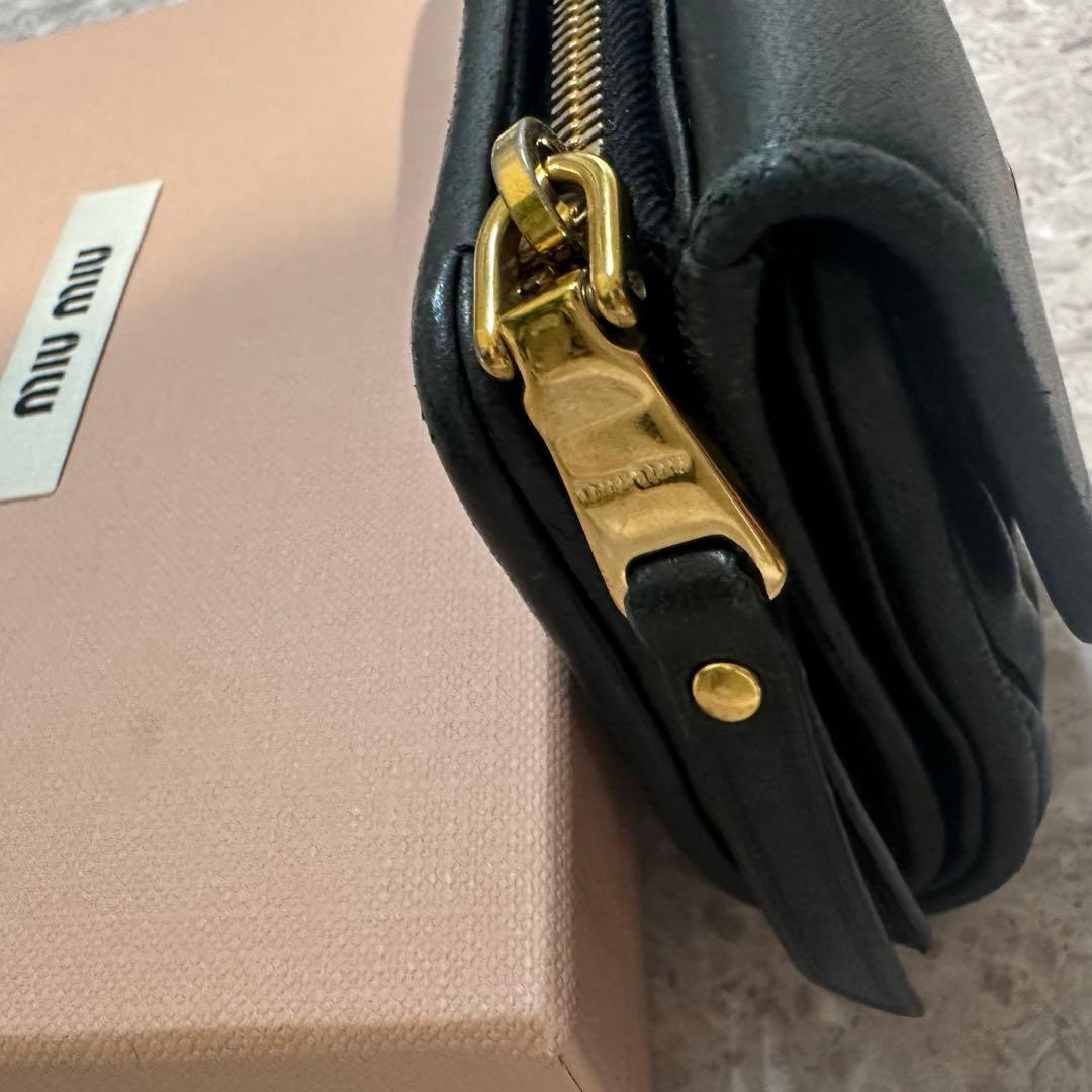 miu miu ミュウミュウ マテラッセ 三つ折り財布 ブラック