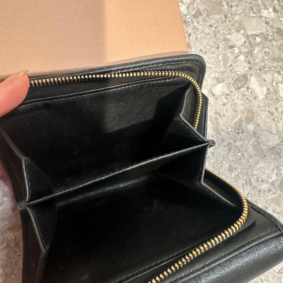 miu miu ミュウミュウ マテラッセ 三つ折り財布 ブラック